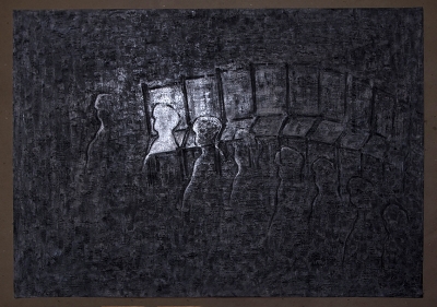 “Heads and Chairs”   charcoal   2002   76x55cm