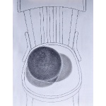 “Wooden Ball on Chair”   pencil   2012   76x55cm