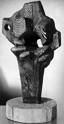 “Study for a Cross II”  1963 Larch (burnt), 68.5 cm high